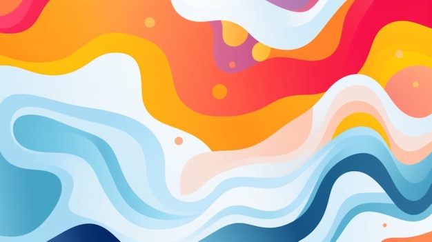 Vector a painting of colorful waves with a colorful background