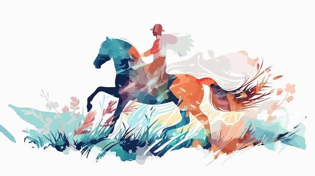 Vector a painting of a horse and rider