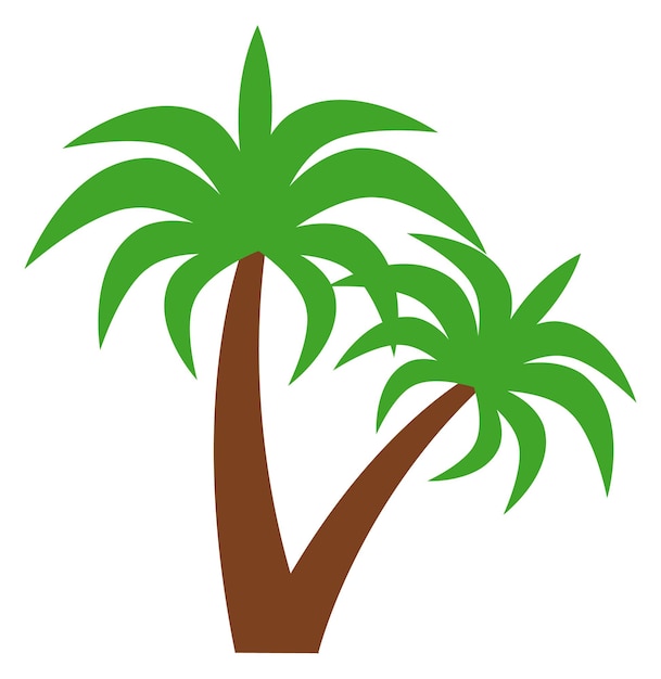 Palm color icon Tropical forest tree symbol