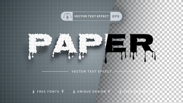 Paper  Editable Text Effect, Font Style