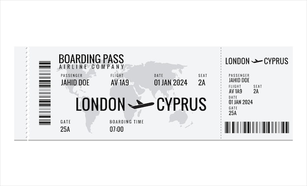 Vector paper and mobile boarding pass responsive design of air ticket airline data card mockup