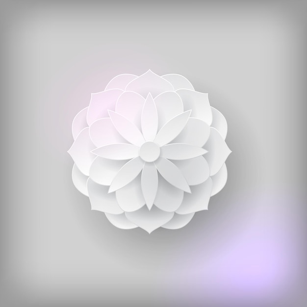 Paper volume flower light background