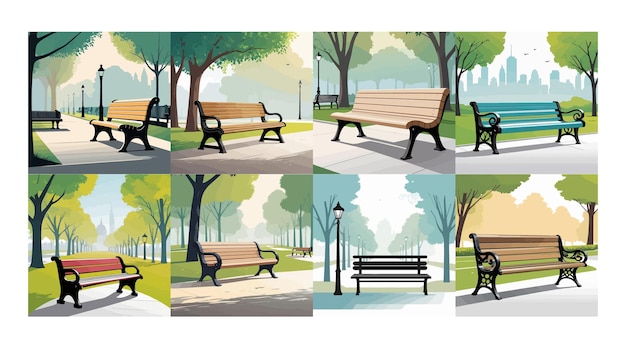 Vector park bench vector design