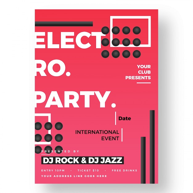 Party vector poster template design.