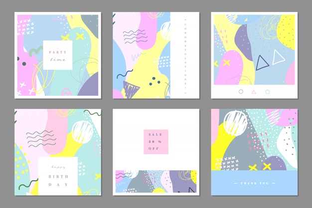 Pastel abstract multipurpose card template.