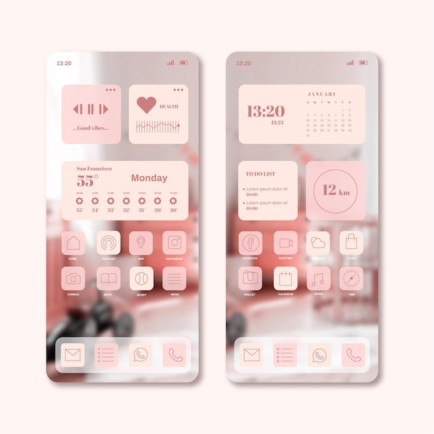 Vector pastel home screen