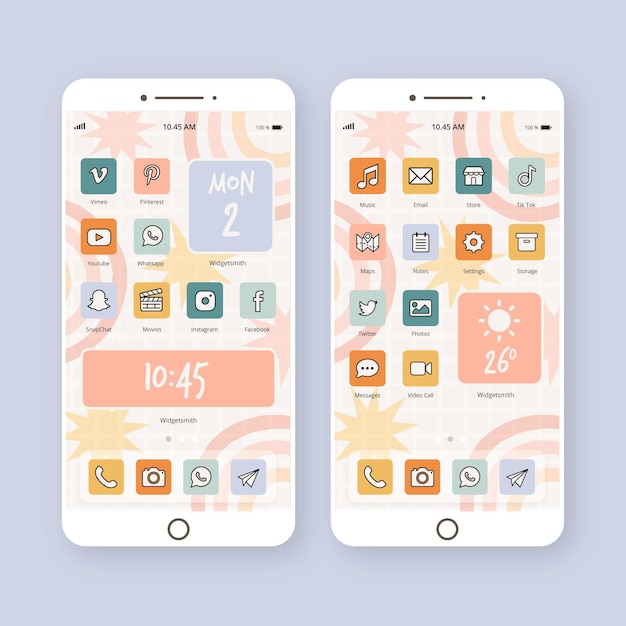 Vector pastel home screen