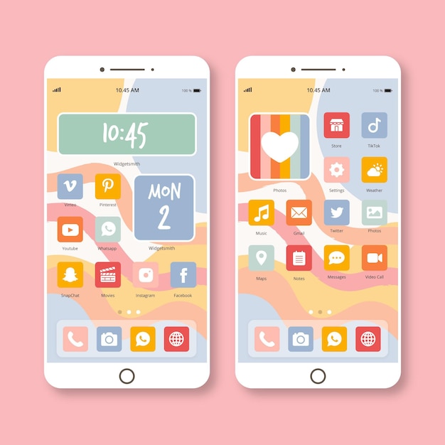 Vector pastel home screen