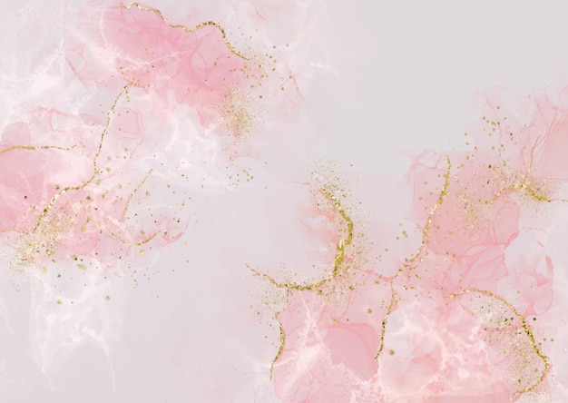 Pastel pink alcohol ink background with glitter elements 0202