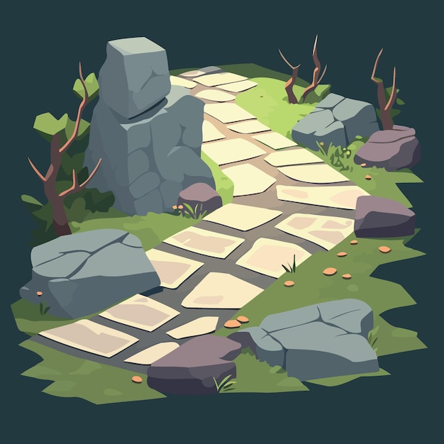 Vector path with stone tiles