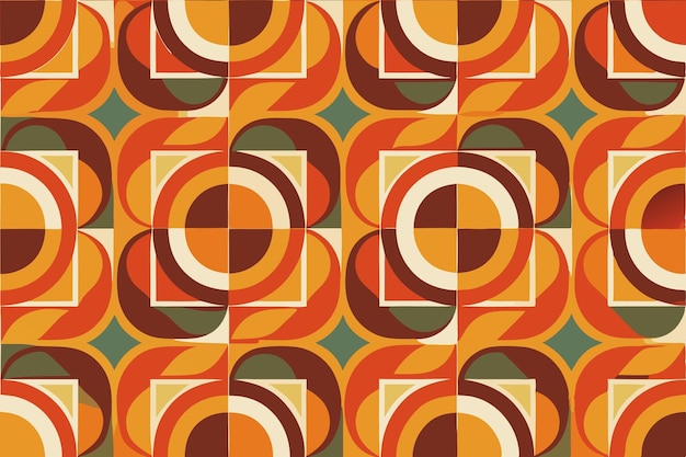 A pattern inspired by the geometric designs of the 70s featuring clean lines bold shapes