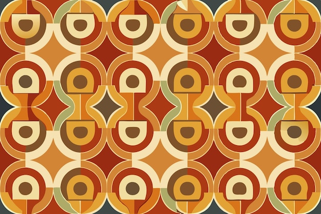 A pattern inspired by the geometric designs of the 70s featuring clean lines bold shapes