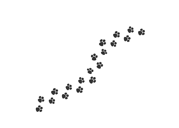 Vector paw print trail icon footprint dog cat illustration symbol canine mark vector