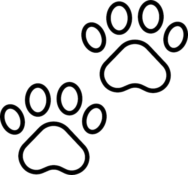 Paws outline vector illustration