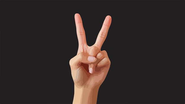 Vector peace gesture female hand showing two fingers up