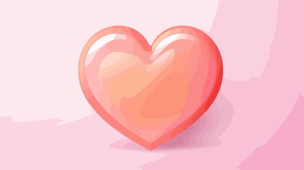 Vector peach vector heart on pink background