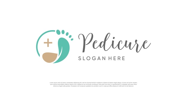 Vector pedicure logo design with creative abstract concept idea