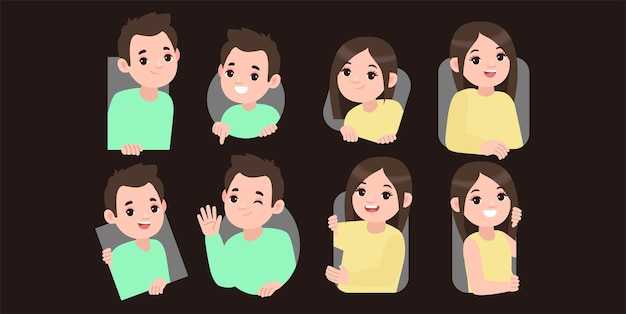 Vector peeping people collection of illustration