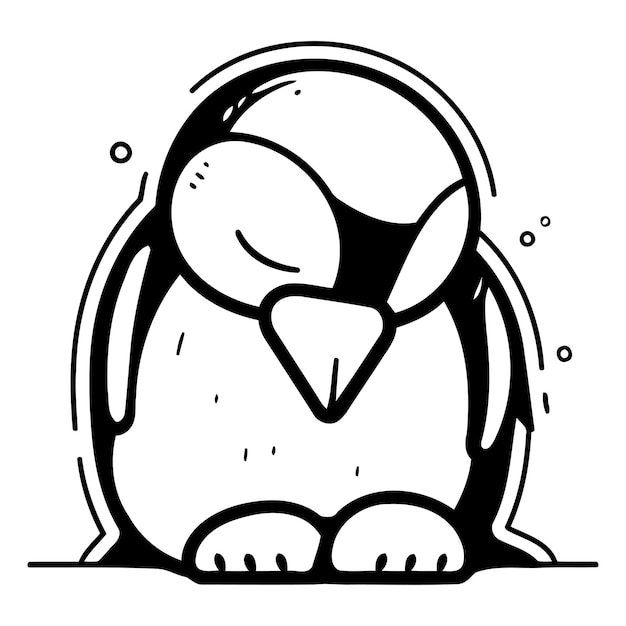 Vector penguin icon vector illustration of cute cartoon penguin