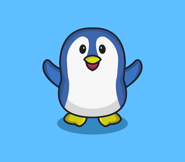 Penguin illustrated in cartoon style