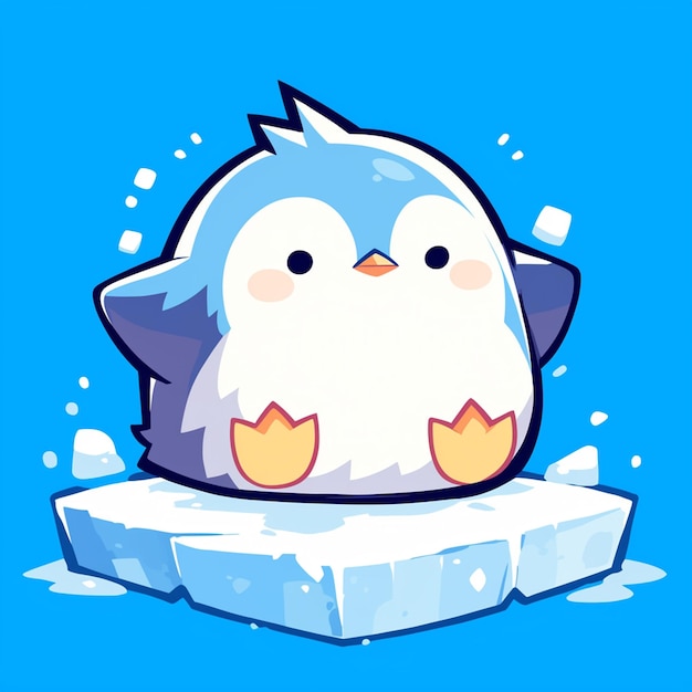 Vector penguin sliding on ice