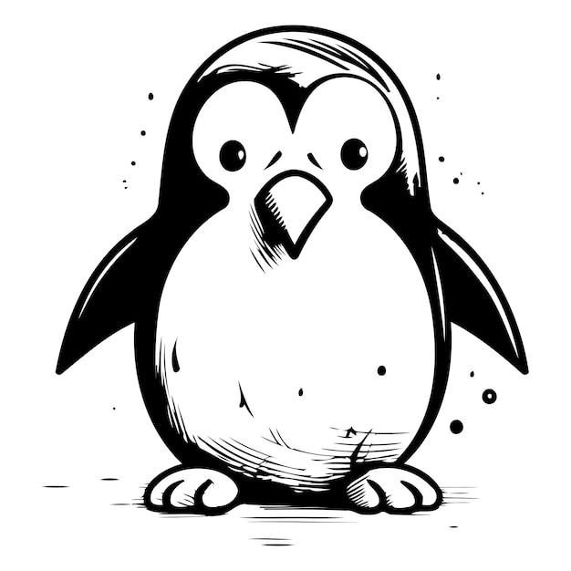 Vector penguin vector illustration isolated on white background cute cartoon penguin