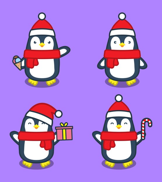 Penguins cartoon illustration