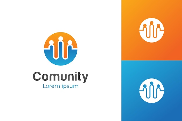 People community logo teamwork human group or family unity icon symbol vector elements