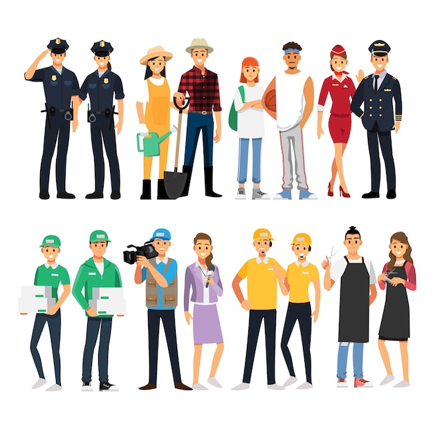 People job character man and woman set  , illustration cartoon character.