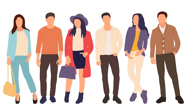 People men and women in flat style isolated