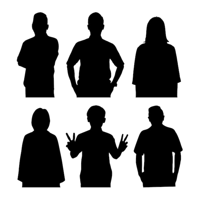 people silhouette icon black vector