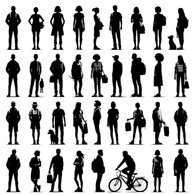 Vector people silhouettes