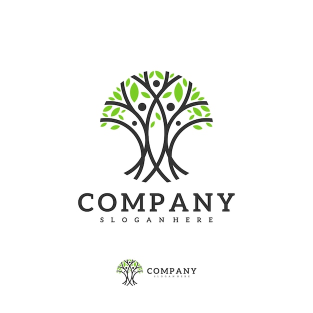 People Tree logo vector template Creative Tree logo design concepts