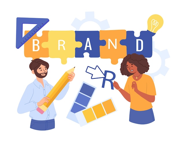 Vector people work for brand concept