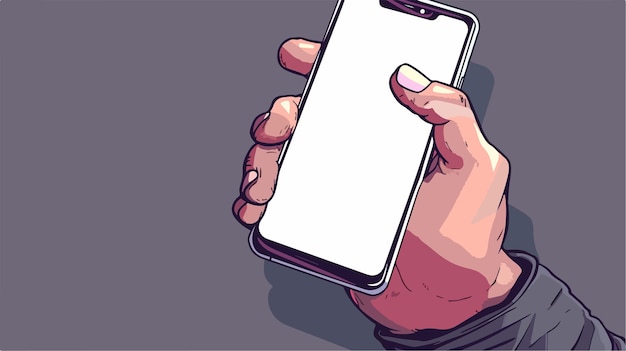 Vector a person holding a white phone with a screen showing a picture of a person holding it