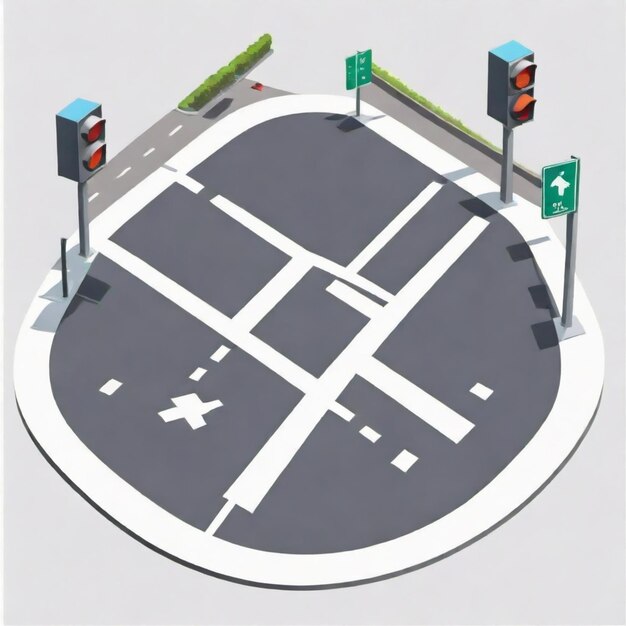 Vector person navigating an intersection sign vector set white background isolated