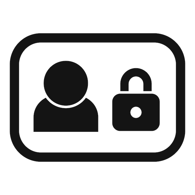 Vector personal data protection icon showing user with padlock