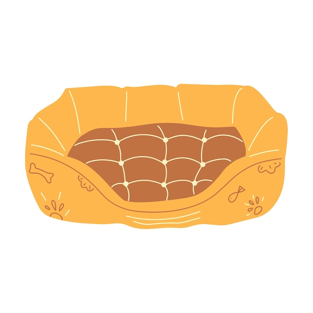 Pet Bed Brightly Cute Home Pet Care Illustration