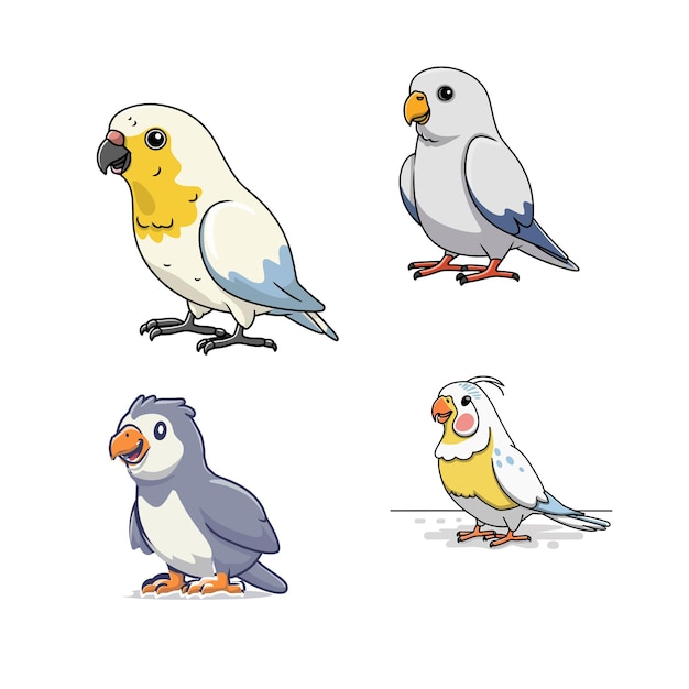 Pet Brids Grup vector illustration