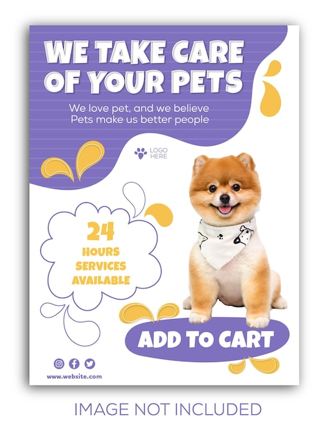 Pet care social media post design