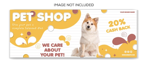 Vector pet shop facebook cover template