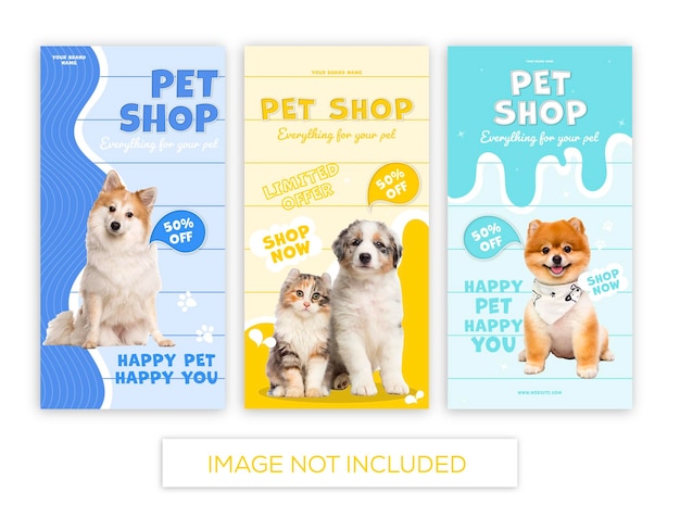 Vector pet shop story template