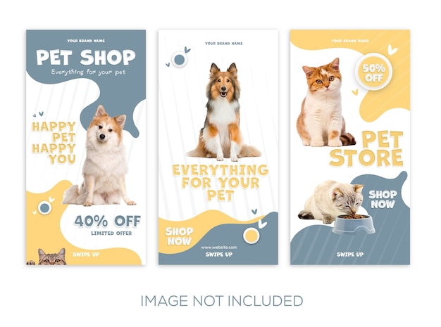 Vector pet shop story template