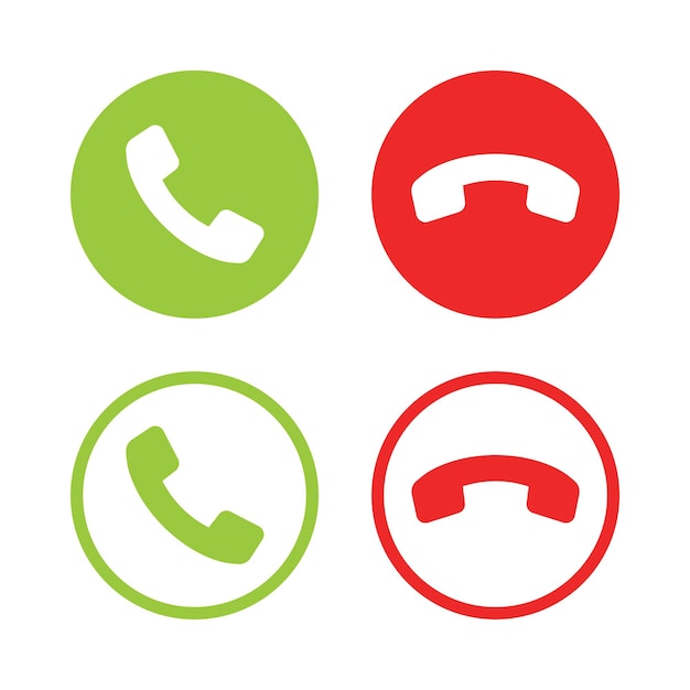 Vector phone call button icon. answer and decline button.