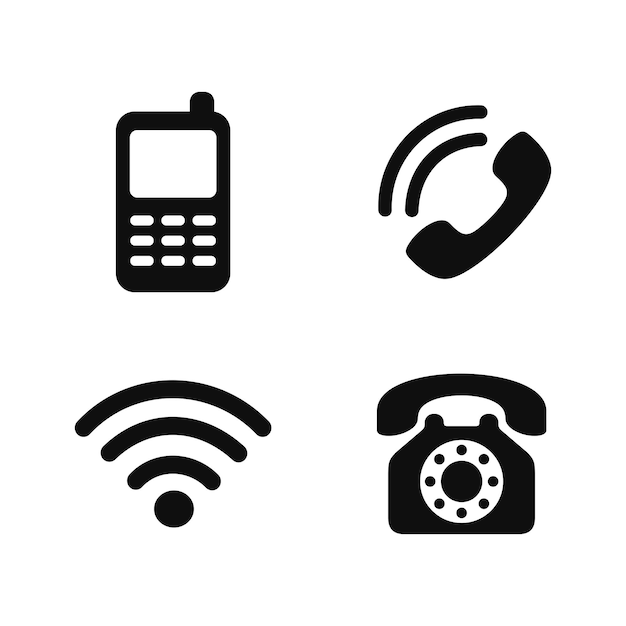 Vector phone call icon set isolated on white background