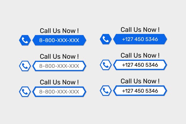 Vector phone call us now template collection.