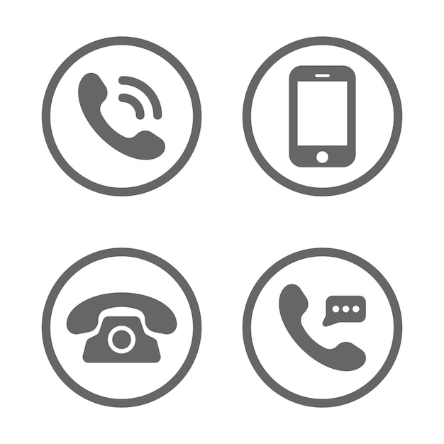 phone icon vector with various design set