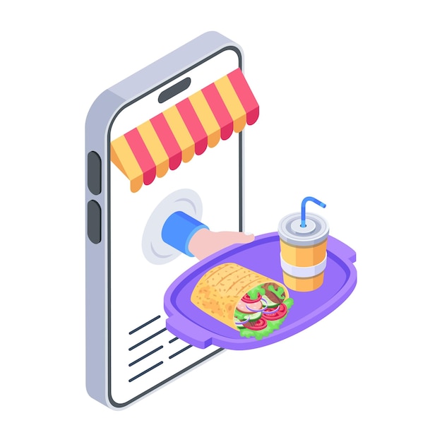 a phone that has a sandwich on it