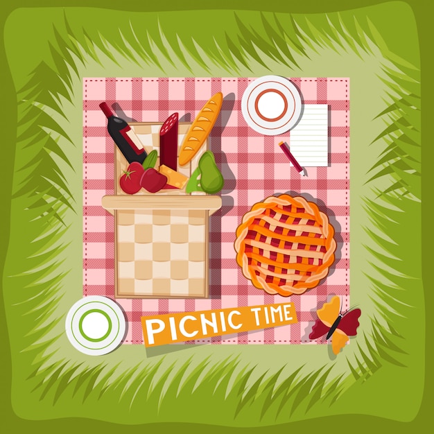 Picnic basket cartoon 