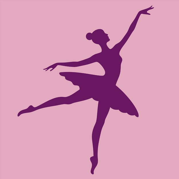 Vector a picture of a ballet dancer with a purple background